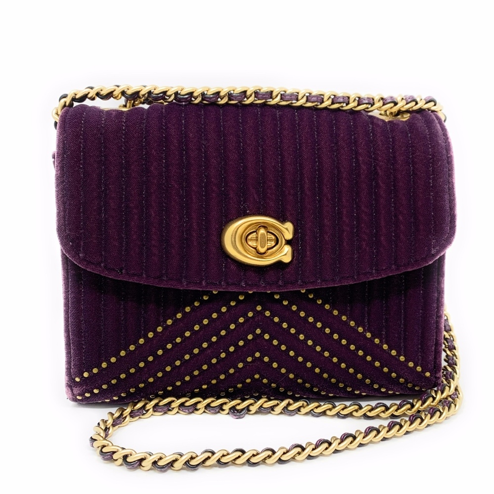 Preloved Coach Parker 18" Shoulder Bag Plum Velvet